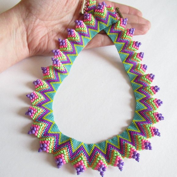 Hand stitched Collar Necklace - Picture 10 of 15